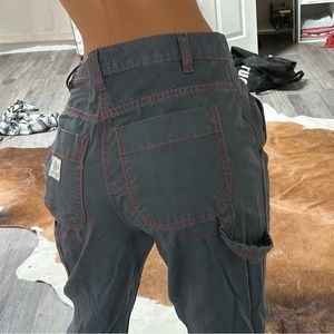 Urban outfitters cargo pants with red stitching